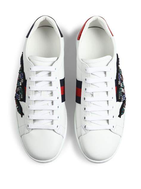 gucci snakeskin sneakers|gucci embroidered snake sneakers.